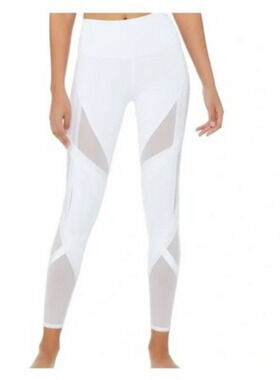 ALO Yoga High Waisted Bandage Mesh Legging Sz Med New White Ventilation Modern